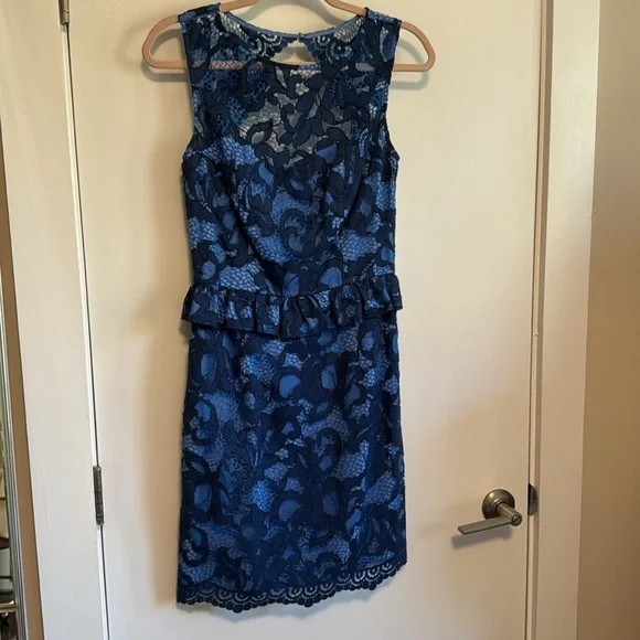Lilly Pulitzer Kiri lace dress blue periwinkle 2 small - Picture 6 of 12